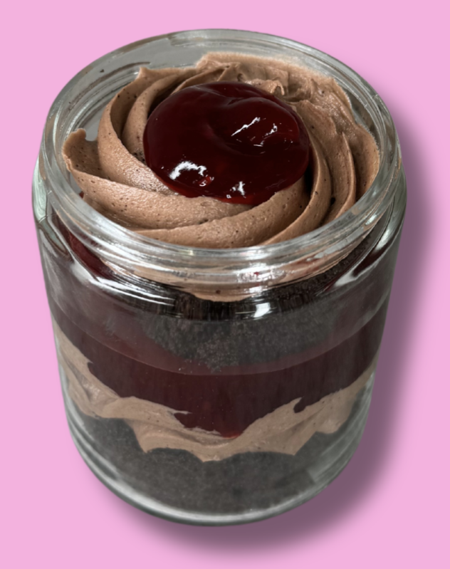 Boozy Chambord Cake Jars