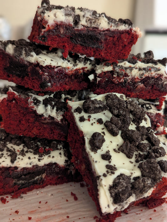 Red Velvet Oreo Stuffed Brownies