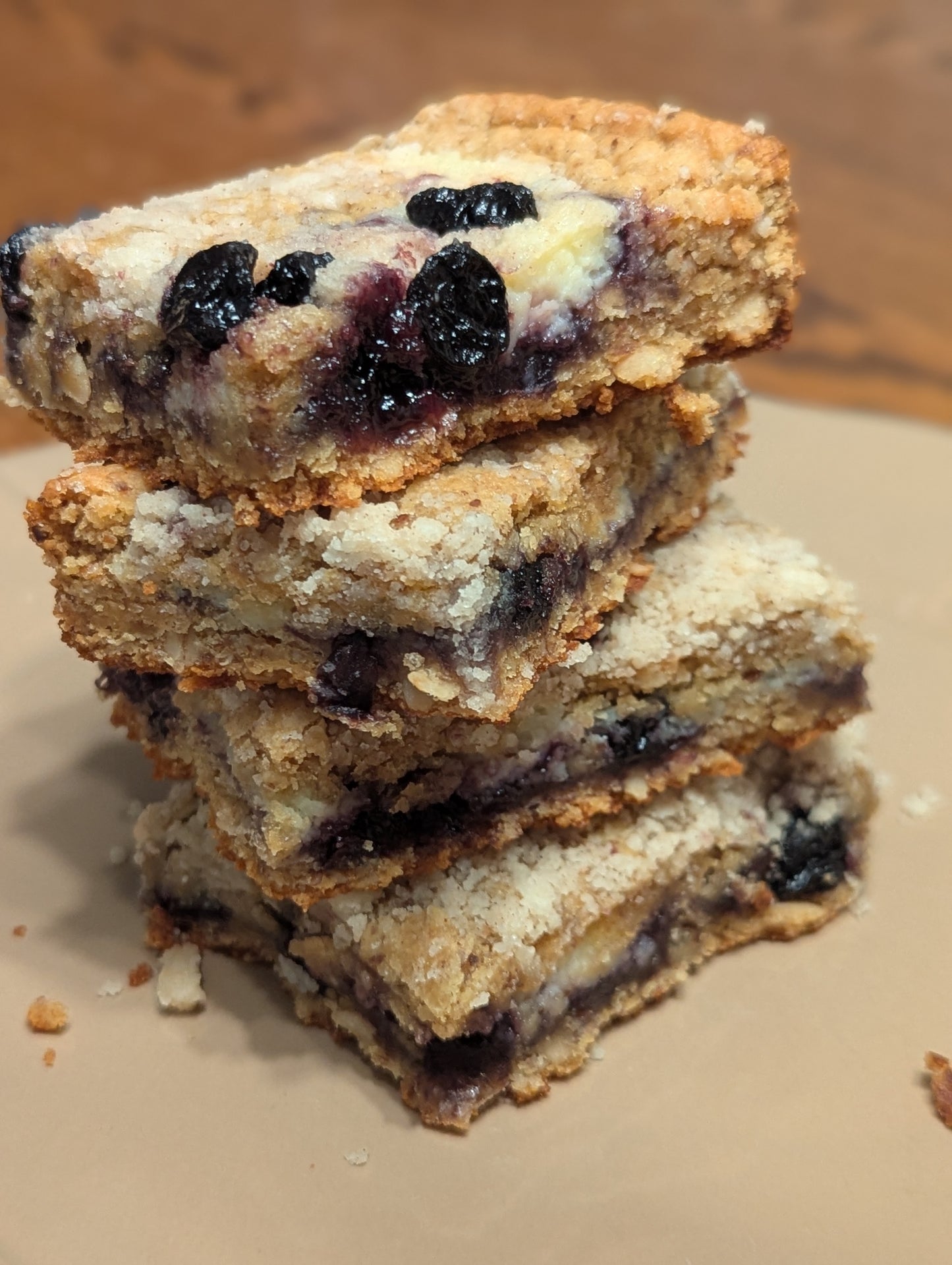 Blueberry Cheesecake Cobbler Blondies